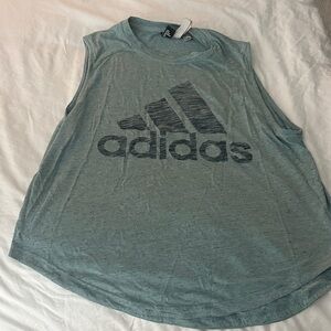 Adidas Women's Muscle Tee - Light Blue